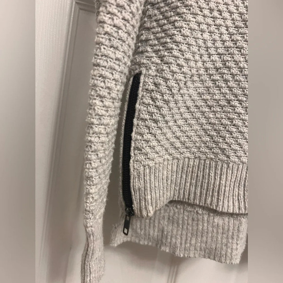 Madewell XXS Landmark Textured Sweater Crewneck Side Zipper Pullover Gray - Picture 3 of 6